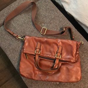 Genuine Leather Fossil Fold Over Crossbody